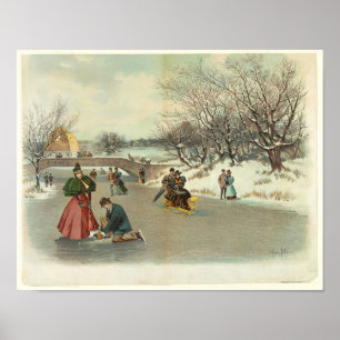 Affiche Winter's Enjoyment in Central Park