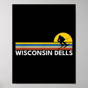 Affiche Wisconsin Dells Souvenirs Rétro Vintage Ski