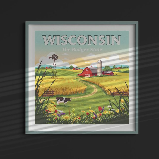 Affiche Wisconsin vintage (Créateur téléchargé)