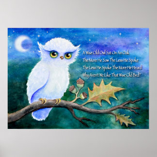 Affiche Wise Old Owl Rhime
