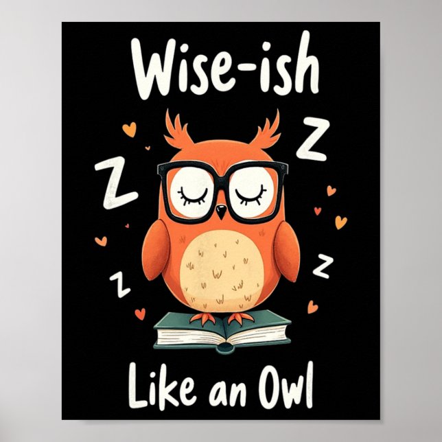 Affiche Wise Owl With Gles Funny Nerdy Back To School Grap (Devant)