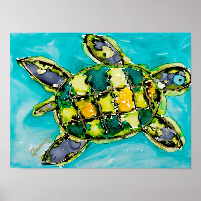 Affiche Wise Turtle Print Lovitude (Devant)