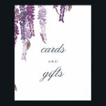 Affiche Wisteria dreams gift table wedding sign<br><div class="desc">beautiful hand-illustrated wisteria suite</div>