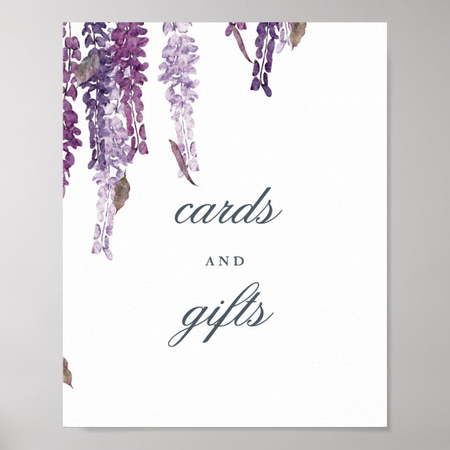 Affiche Wisteria dreams gift table wedding sign (Devant)