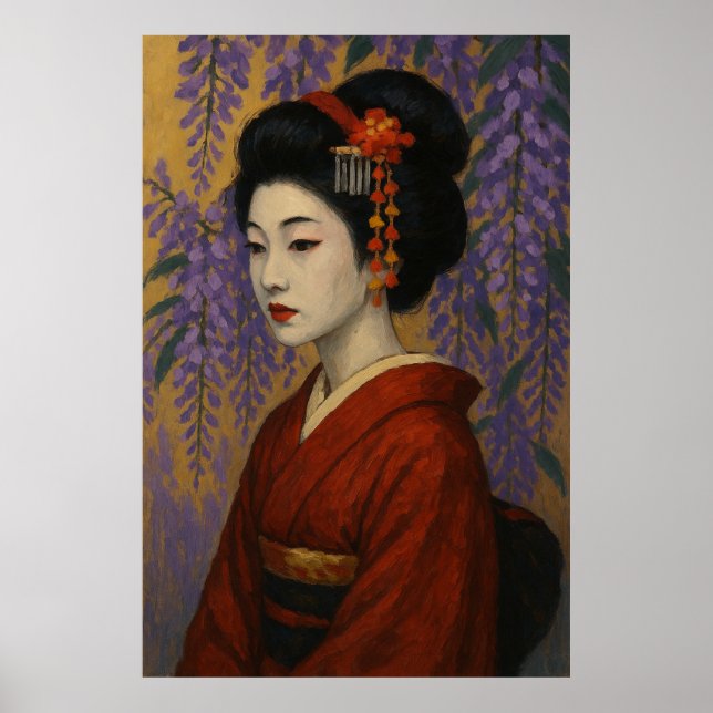 Affiche Wisteria geisha girl (Devant)