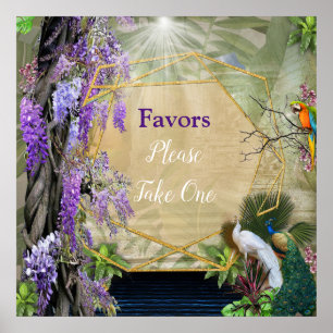 Affiche Wisteria & grands oiseaux, Thèmes Dreamscape