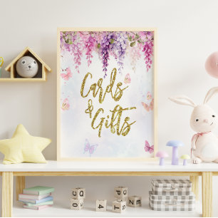 Affiche Wisteria Parties scintillant Papillon Cartes d'ann