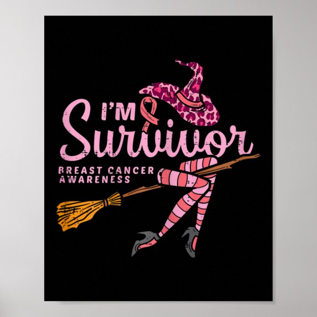 Affiche Witch Im A Survivor Halloween Cancer du Sein (Devant)