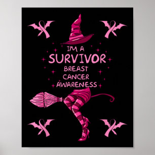 Affiche Witch Im A Survivor Halloween Cancer du Sein