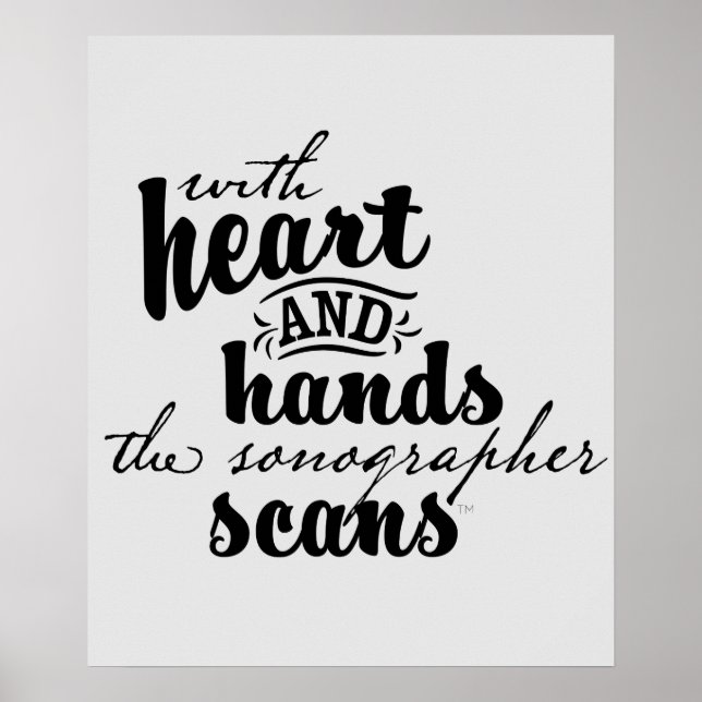 Affiche With Heart and Hands the Sonographer Scans (Devant)
