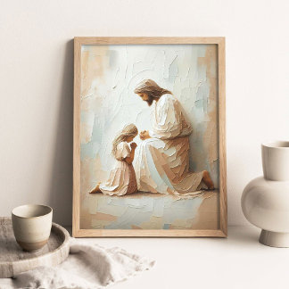 Affiche With You in Prayer Modern Christian Art, Jesus and