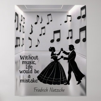 Affiche Without music life would be a mistake