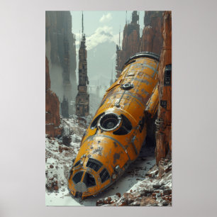 Affiche Wix 3D Photo réaliste : Le Po Espace Alien écrasé
