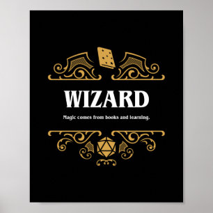 Affiche Wizard Class Tabletop RPG Gaming