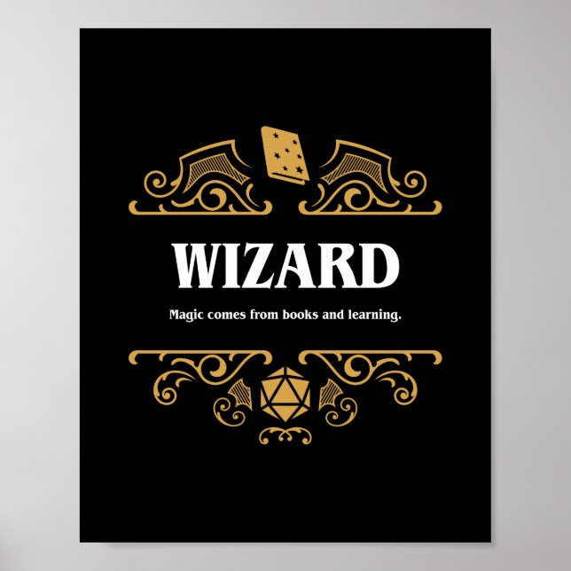 Affiche Wizard Classe Tablett Jeu RPG (Devant)