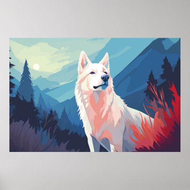 Affiche Wolf Animal Alpha Forêt Nature sauvage (Devant)