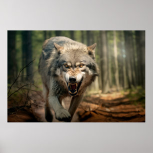 Affiche Wolf Animal Nature sauvage majestueuse