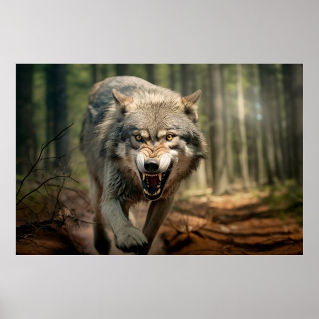 Affiche Wolf Animal Nature sauvage majestueuse (Devant)