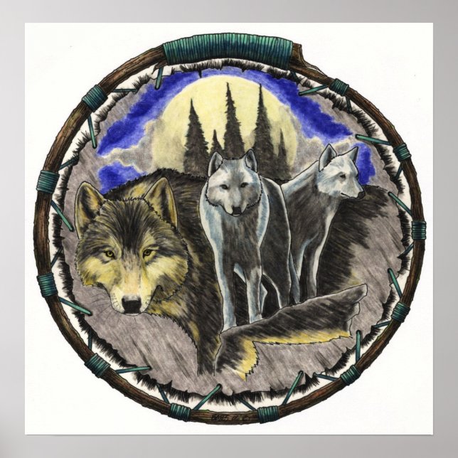 Affiche Wolf Brothers Lakota Artiste Imprimer (Devant)