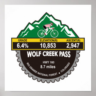 AFFICHE WOLF CREEK PASS - RIO GRANDE NF, CO -"MONTAGNE"