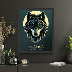 Affiche Wolf face fenrir guerrier tribal sans crainte Post