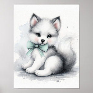 Affiche Wolf Forest Nursery Wall Art