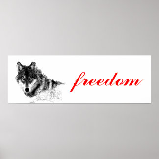 Affiche Wolf Freedom Motivational Inspiration