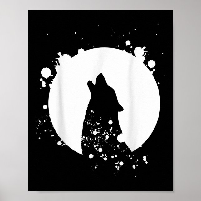 Affiche Wolf Hommes Silhouette Animal Motif De l'environne (Devant)
