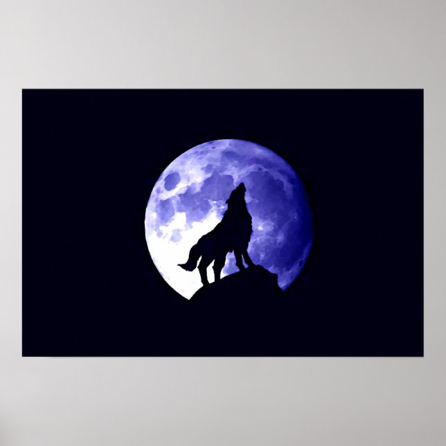 Affiche Wolf Howat at Moon Imprimer - Affiche Wolf (Devant)