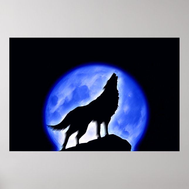 Affiche Wolf Howat at Moon Imprimer - Affiche Wolf (Devant)