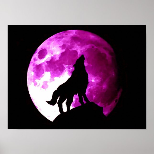 Affiche Wolf Howing at Moon (Devant)