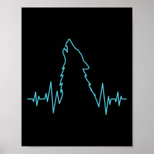 Affiche Wolf Howling Pulse Heartbeat Wolves Costume animal