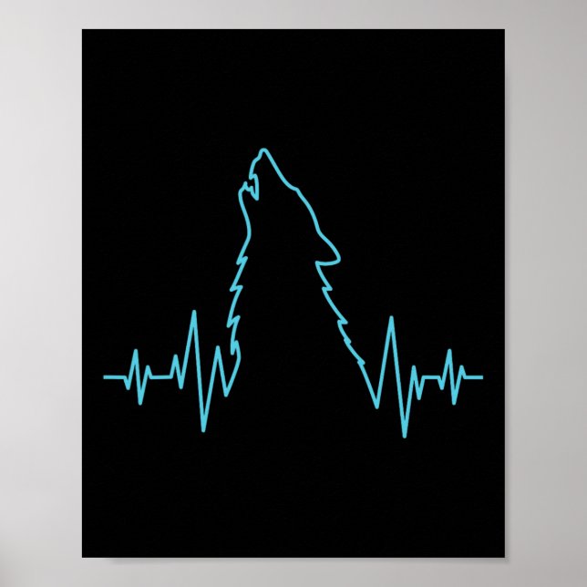 Affiche Wolf Howling Pulse Heartbeat Wolves Costume animal (Devant)