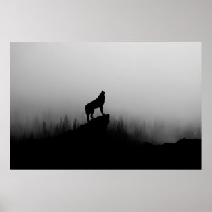 Affiche Wolf hurle sur la lune