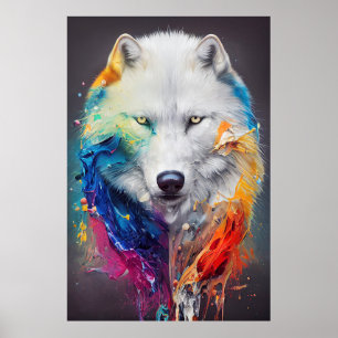 Affiche Wolf Loup Blanc Animal Discovery Aventure Nature