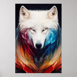Affiche Wolf Loup Blanc Animal Discovery Aventure Nature