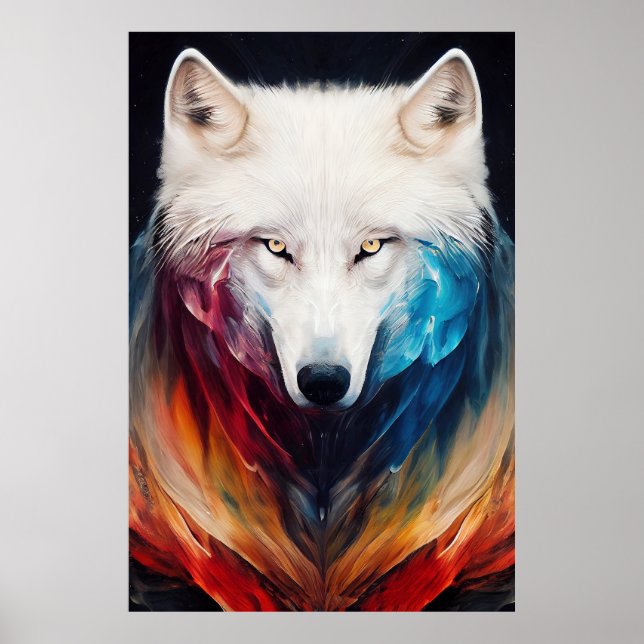 Affiche Wolf Loup Blanc Animal Discovery Aventure Nature (Devant)