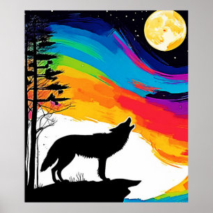 Affiche Wolf Moon Howl Art