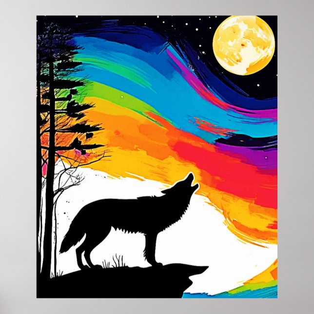 Affiche Wolf Moon Howl Art (Devant)