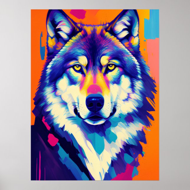 Affiche Wolf Picture Wall Art, magnifique Wolf Wild (Devant)