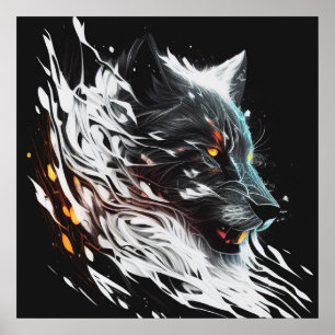 Affiche Wolf Portrait Animal Peinture Faune Aventure