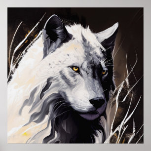 Affiche Wolf Portrait Animal Peinture Faune Aventure