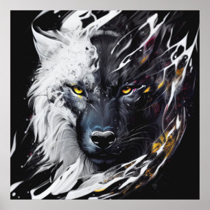 Affiche Wolf Portrait Animal Peinture Faune Aventure