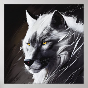 Affiche Wolf Portrait Animal Peinture Faune Aventure