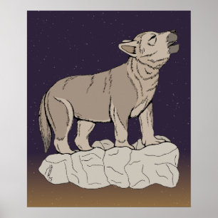 Affiche Wolf Pup Howling