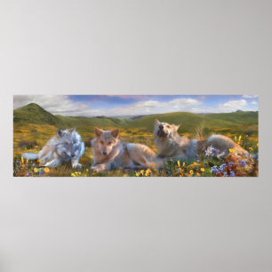 Affiche Wolf Puppies "CHANSON DE TROIS FLEURS"