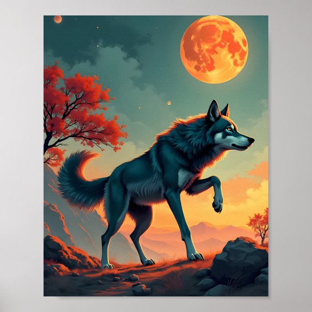 Affiche Wolf sous une lune de sang (Devant)