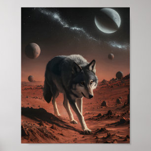 Affiche Wolf sur l'espace de la planète Alien