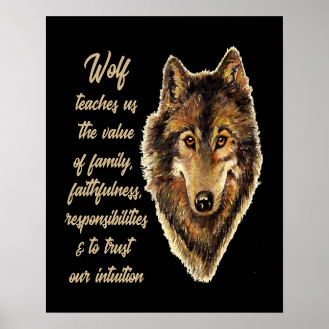 Affiche Wolf Totem Animal Spirit Guide pour l'inspiration (Devant)
