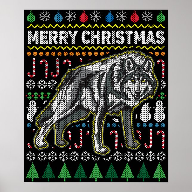Affiche Wolf Ugly Christmas Sweat Wildlife Series (Devant)